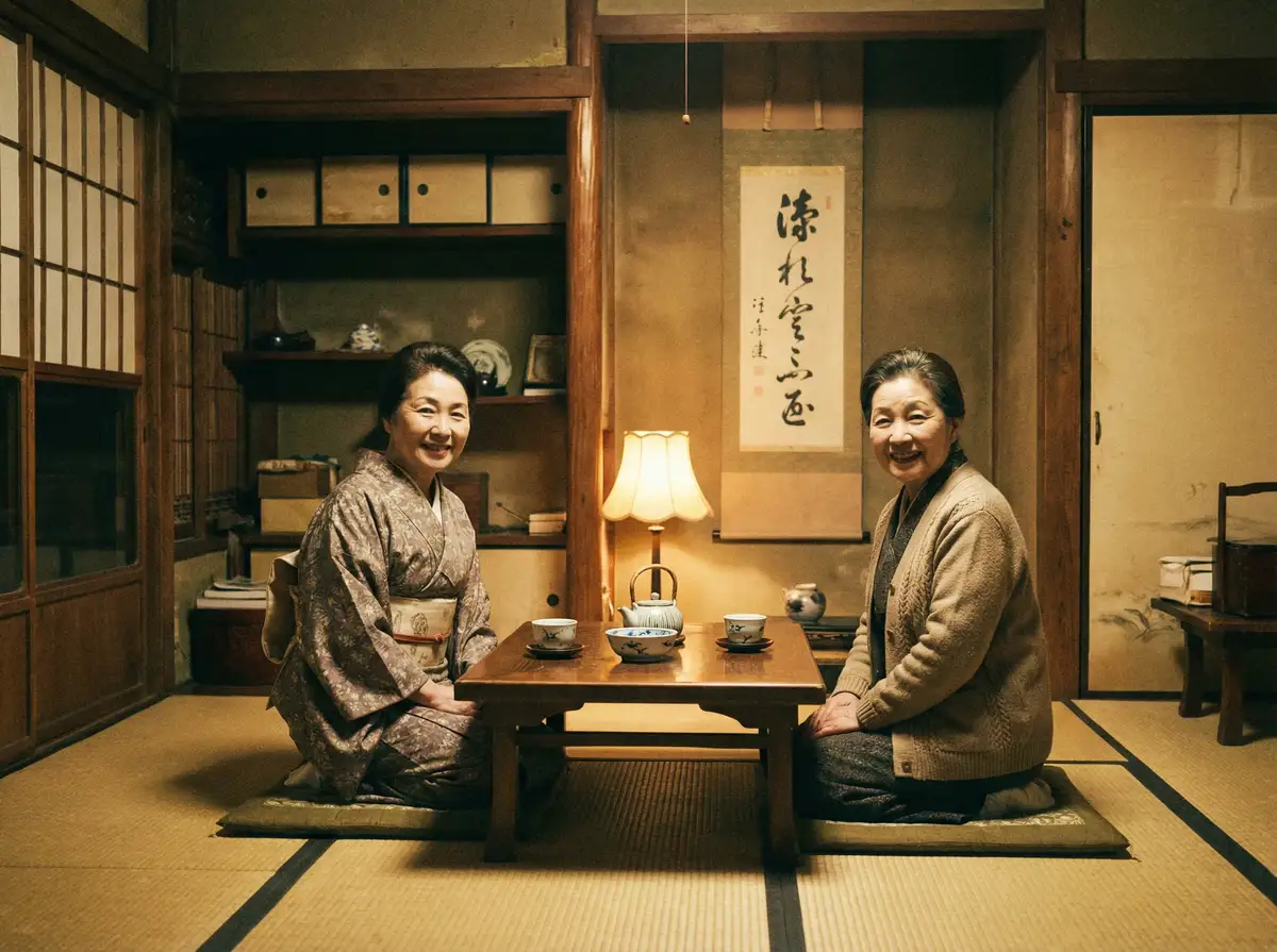 两位优雅的 【狠狠撸】在线播放|高清资源-狠狠撸官方平台 在日式茶室中品茶交谈
